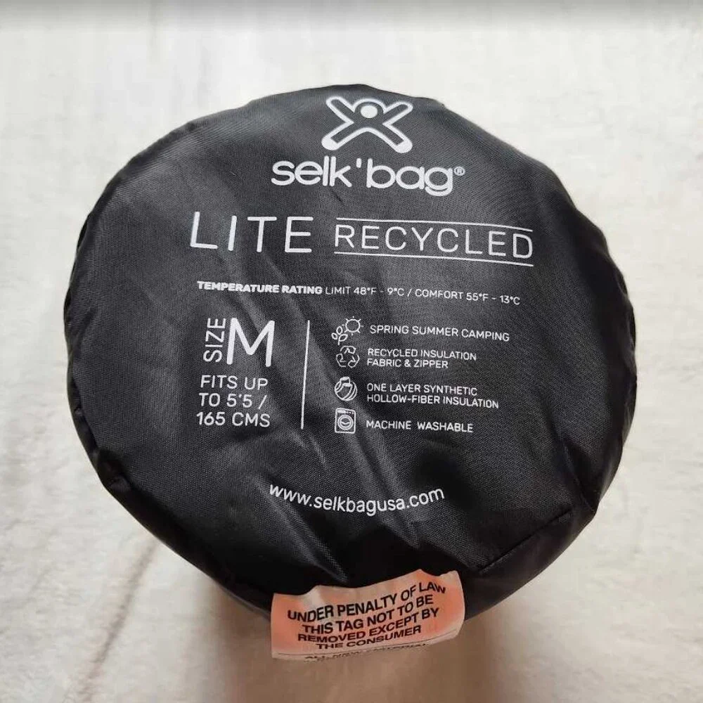New Adult M Selk'Bag Lite recycled wearable sleeping bag in black - Picture 5 of 10